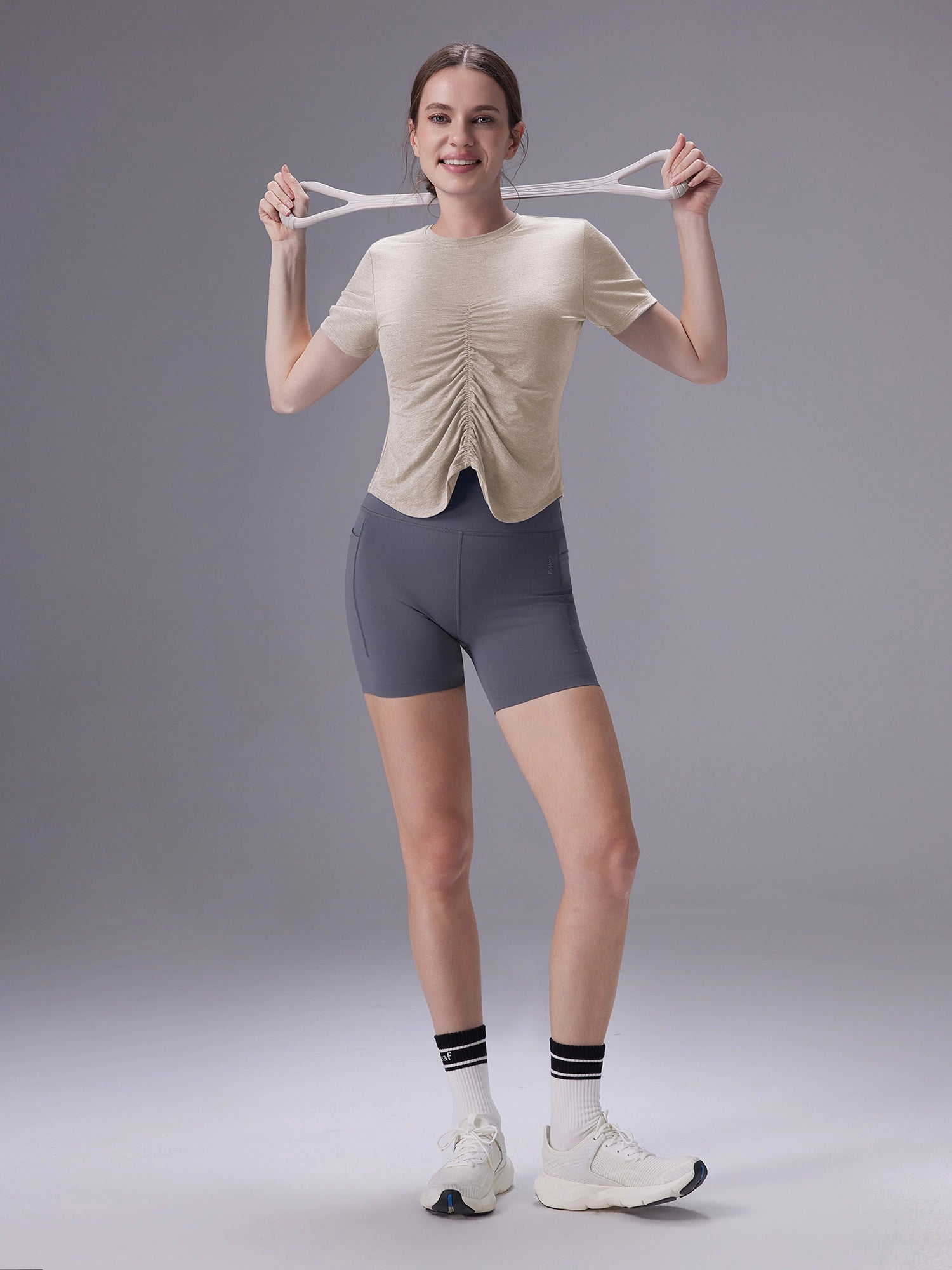 Image of Everleaf Back-Ruched Shorts Slate Gray