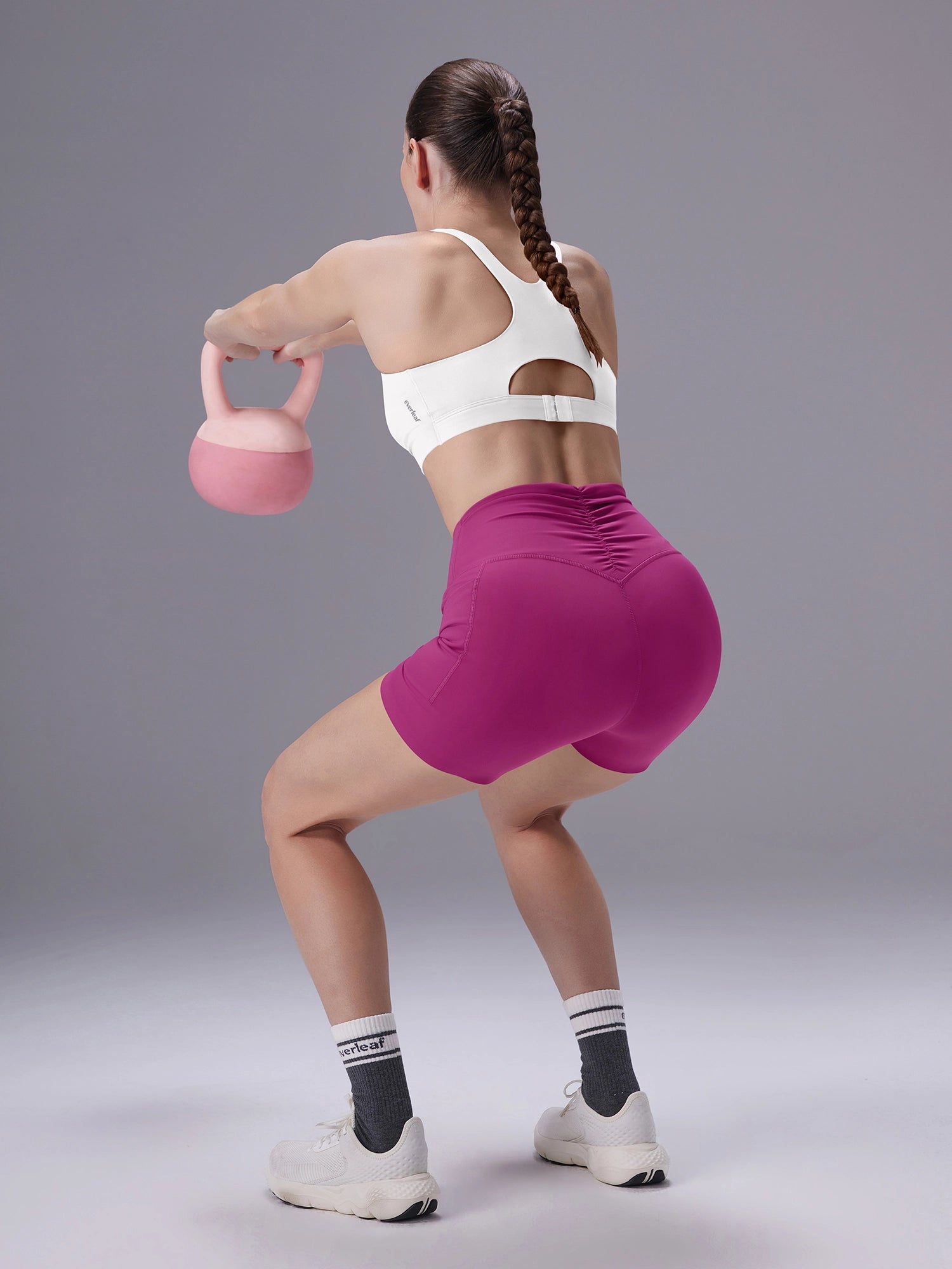 Image of Everleaf Back-Ruched Shorts Crabapple Pink