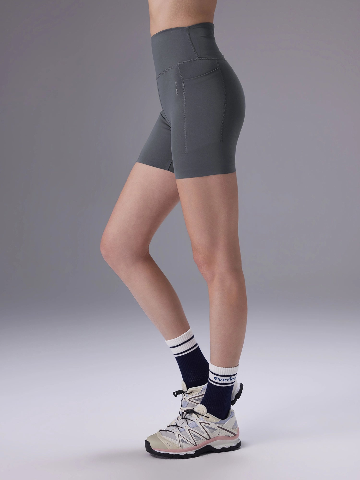 Image of Everleaf Back-Ruched Shorts Slate Gray