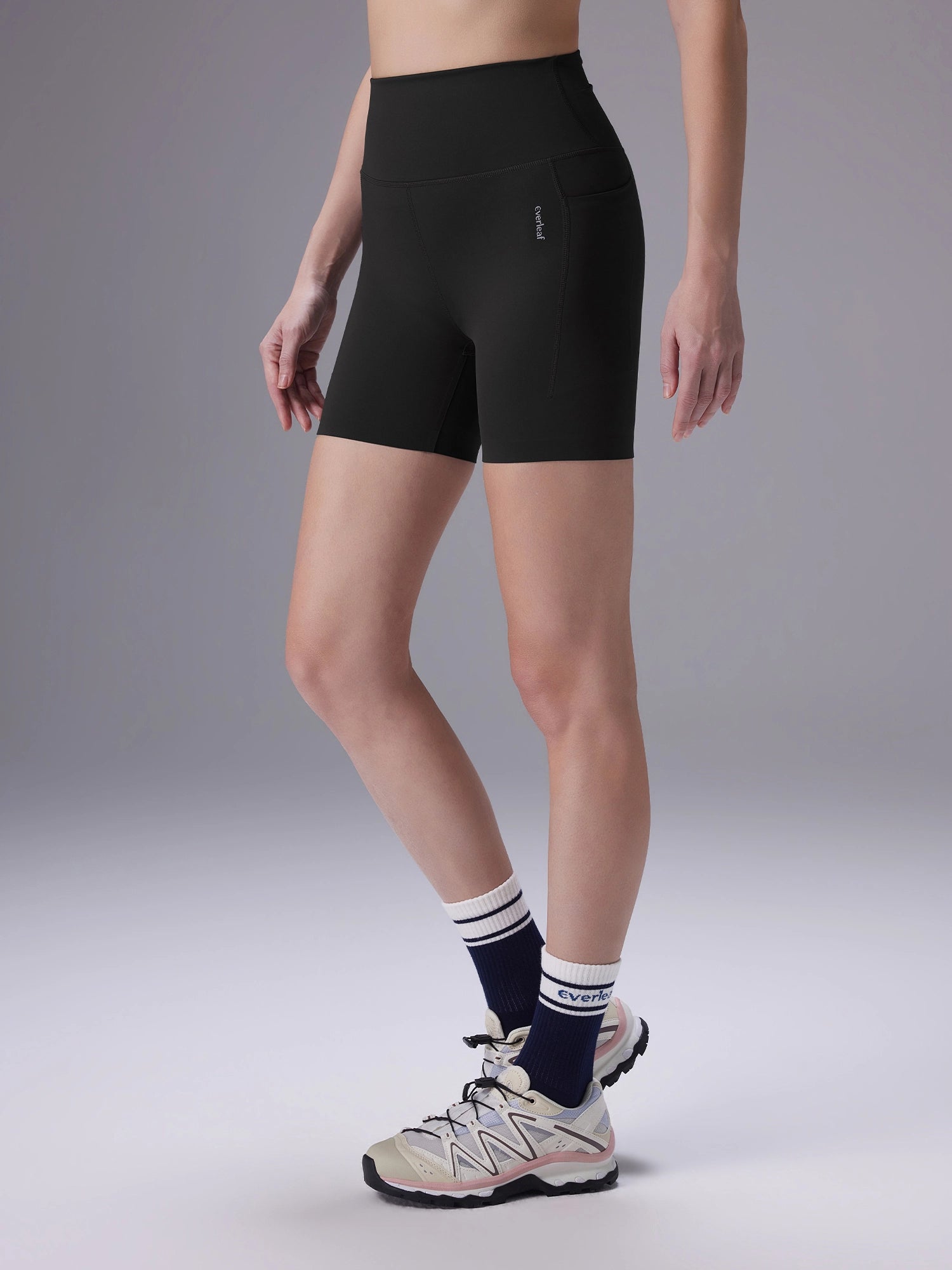 Image of Everleaf Back-Ruched Shorts Ebony Black
