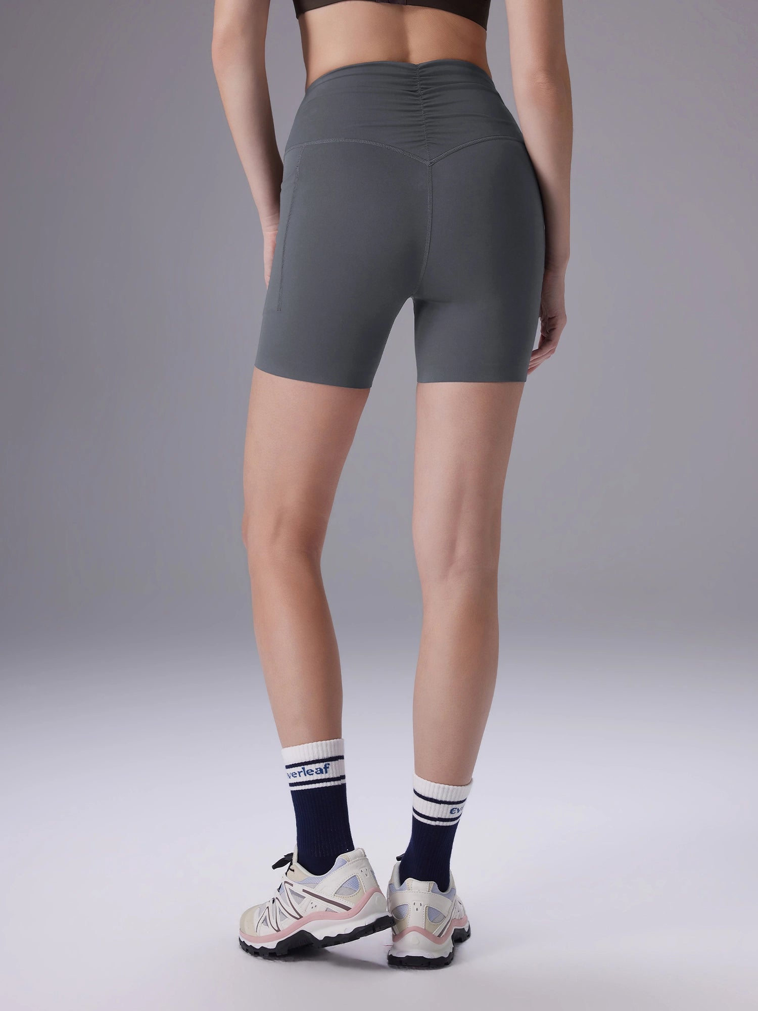 Image of Everleaf Back-Ruched Shorts Slate Gray