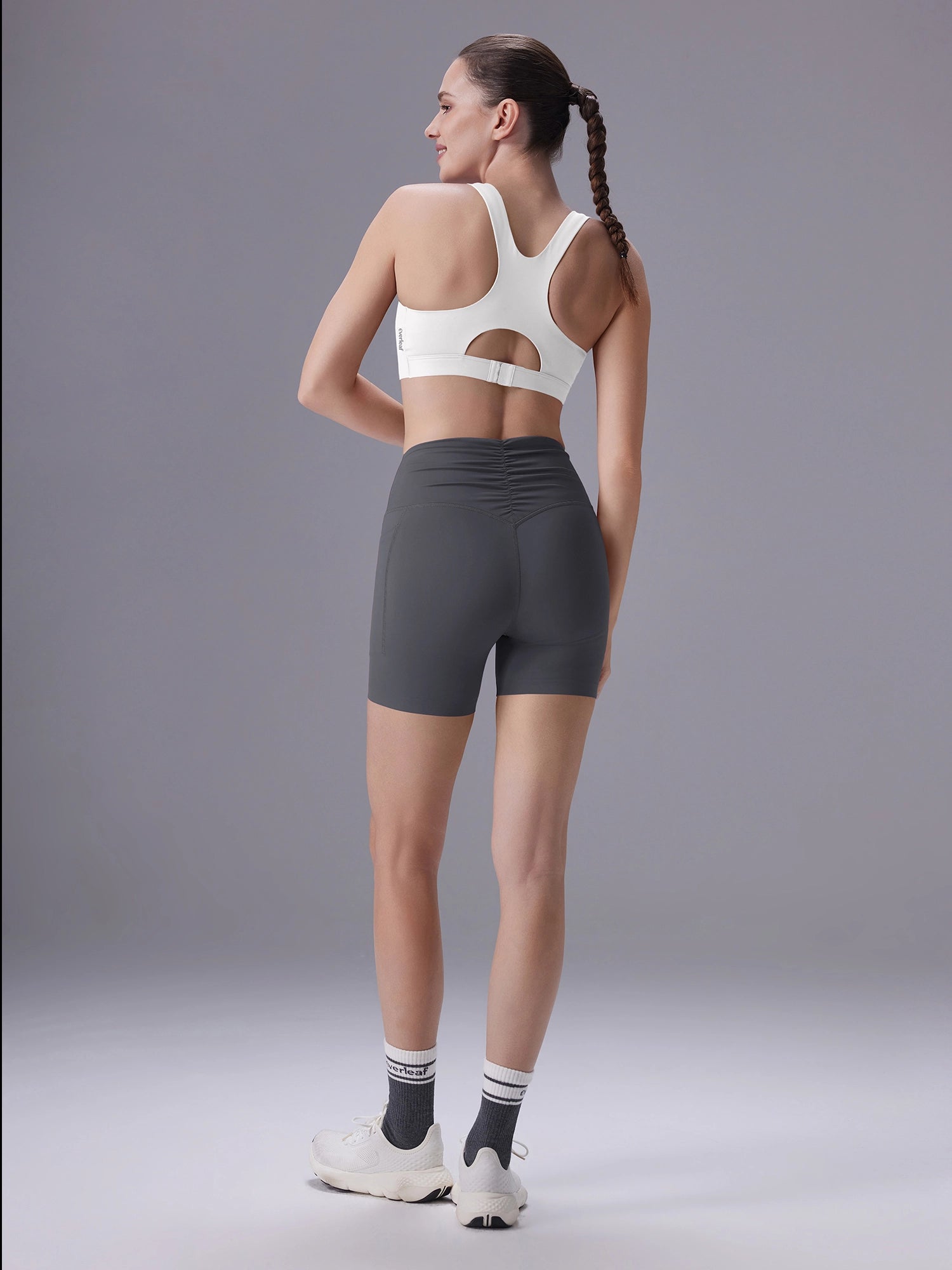 Image of Everleaf Back-Ruched Shorts Slate Gray