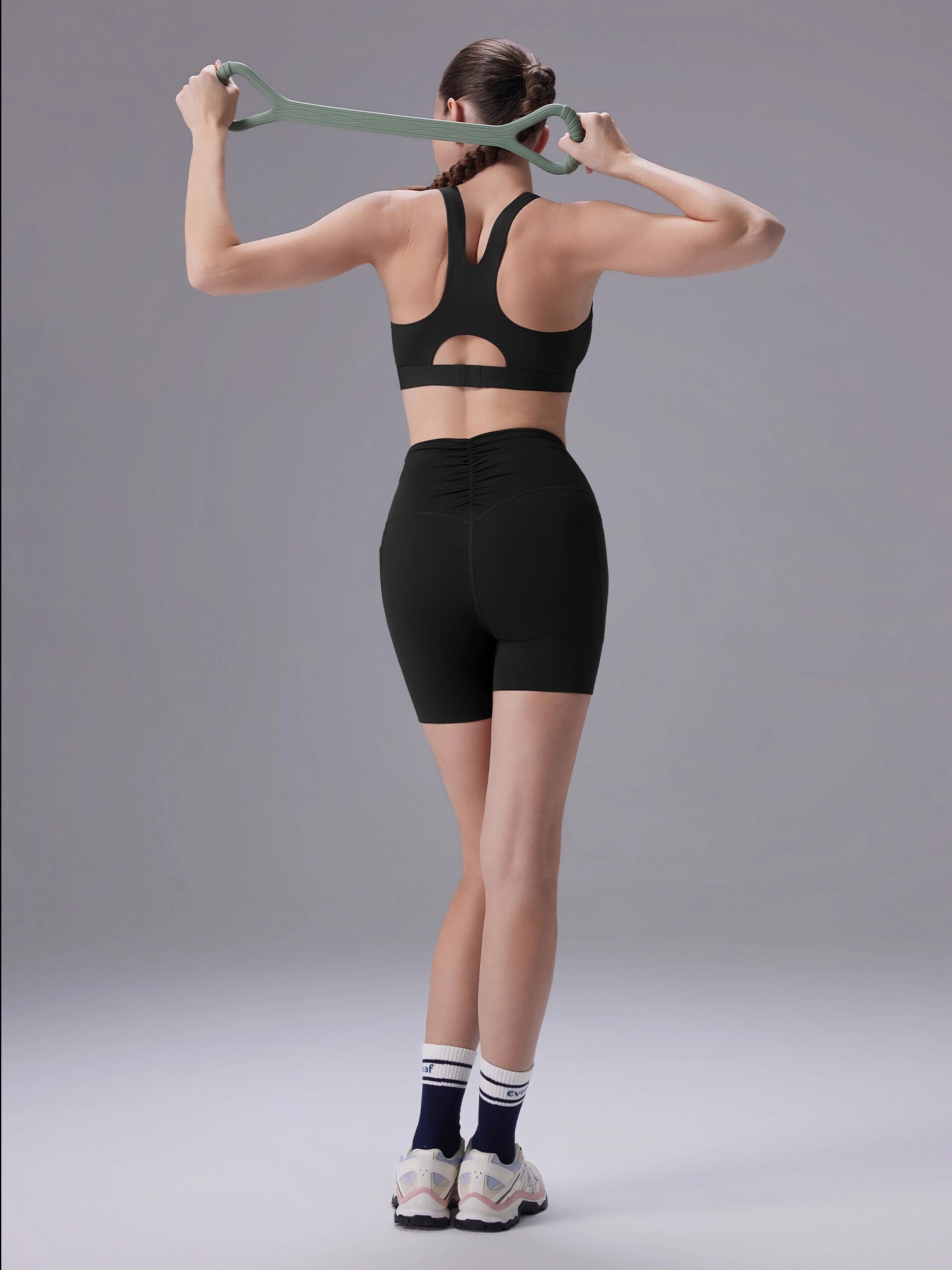 Image of Everleaf Back-Ruched Shorts Ebony Black