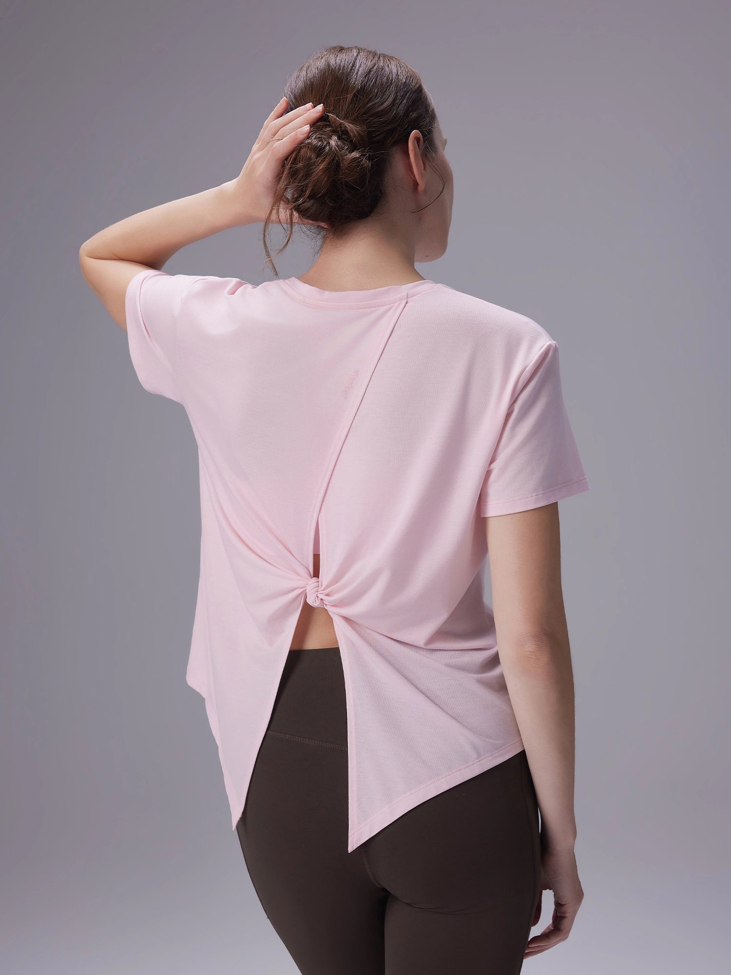 Image of Everleaf Back Twist Shirt Blossom Pink