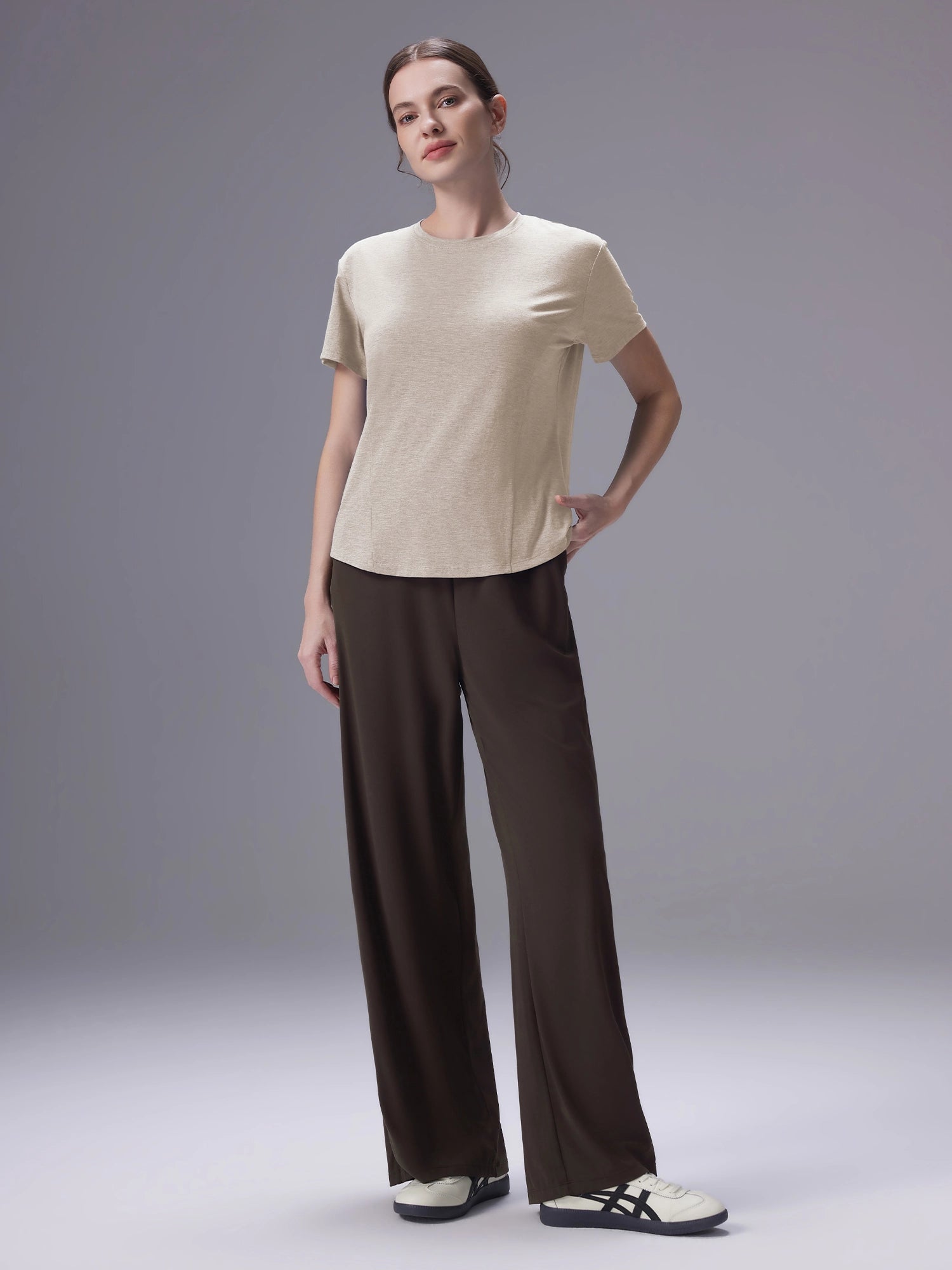 Image of Everleaf Back Twist Shirt Sand Khaki