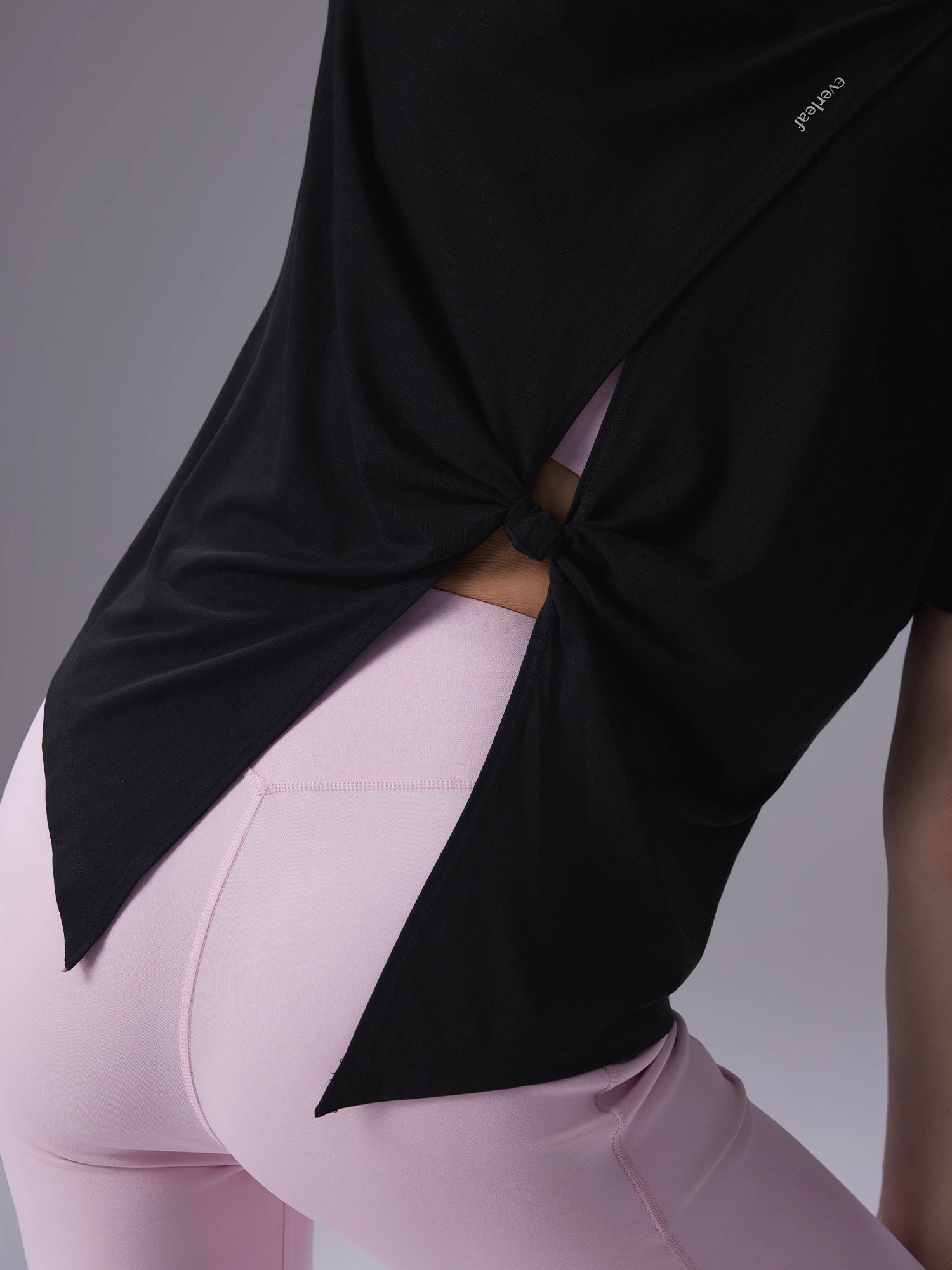 Image of Everleaf Back Twist Shirt Ebony Black