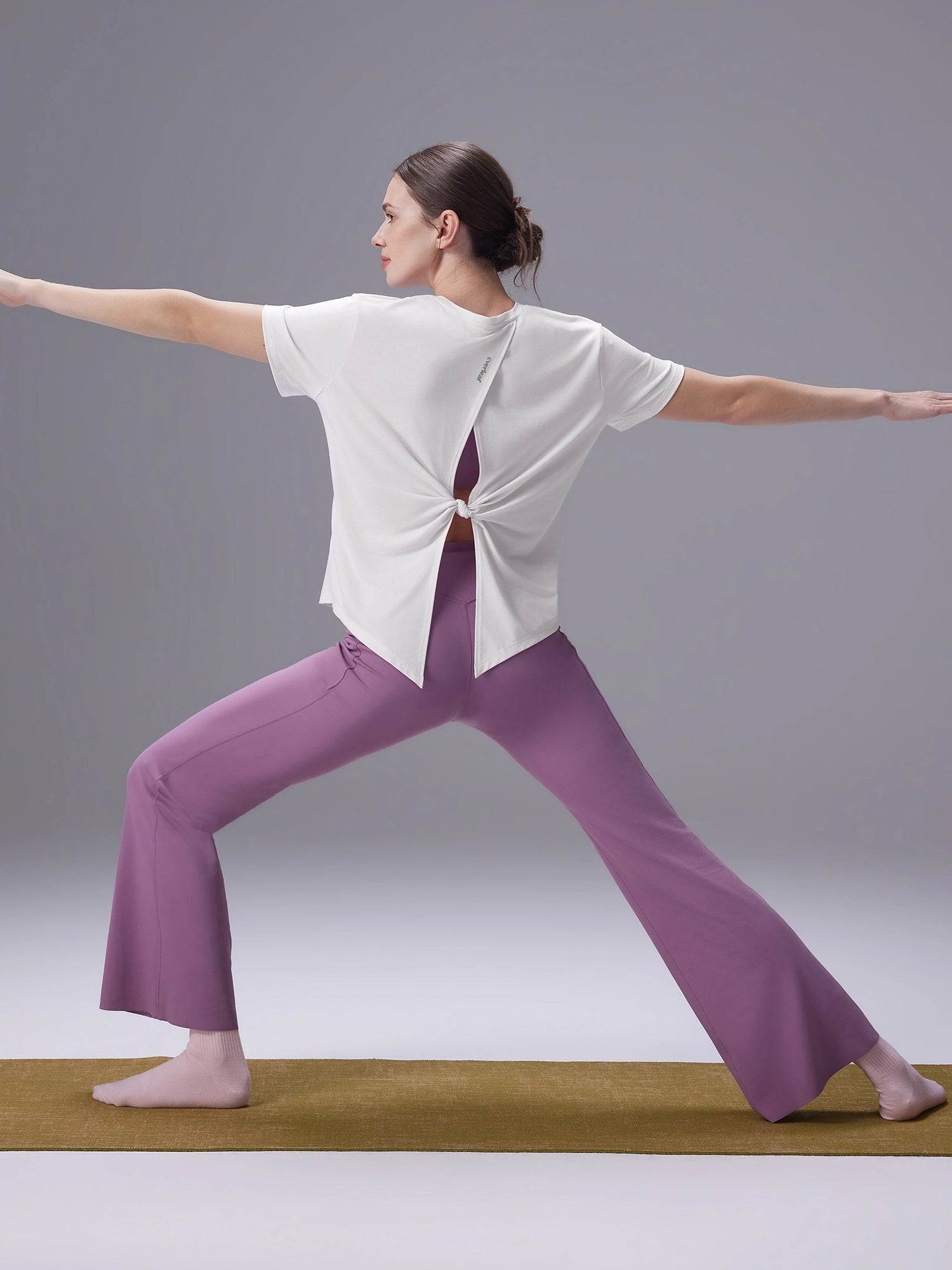 Image of Everleaf Back Twist Shirt Moon White