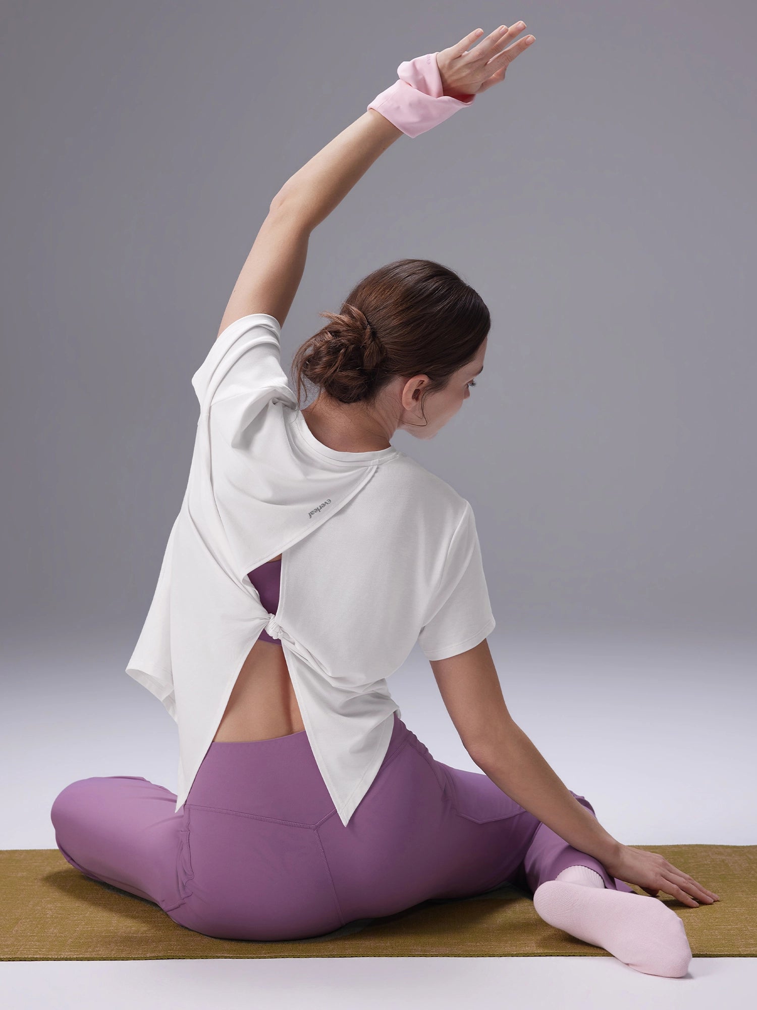 Image of Everleaf Back Twist Shirt Moon White