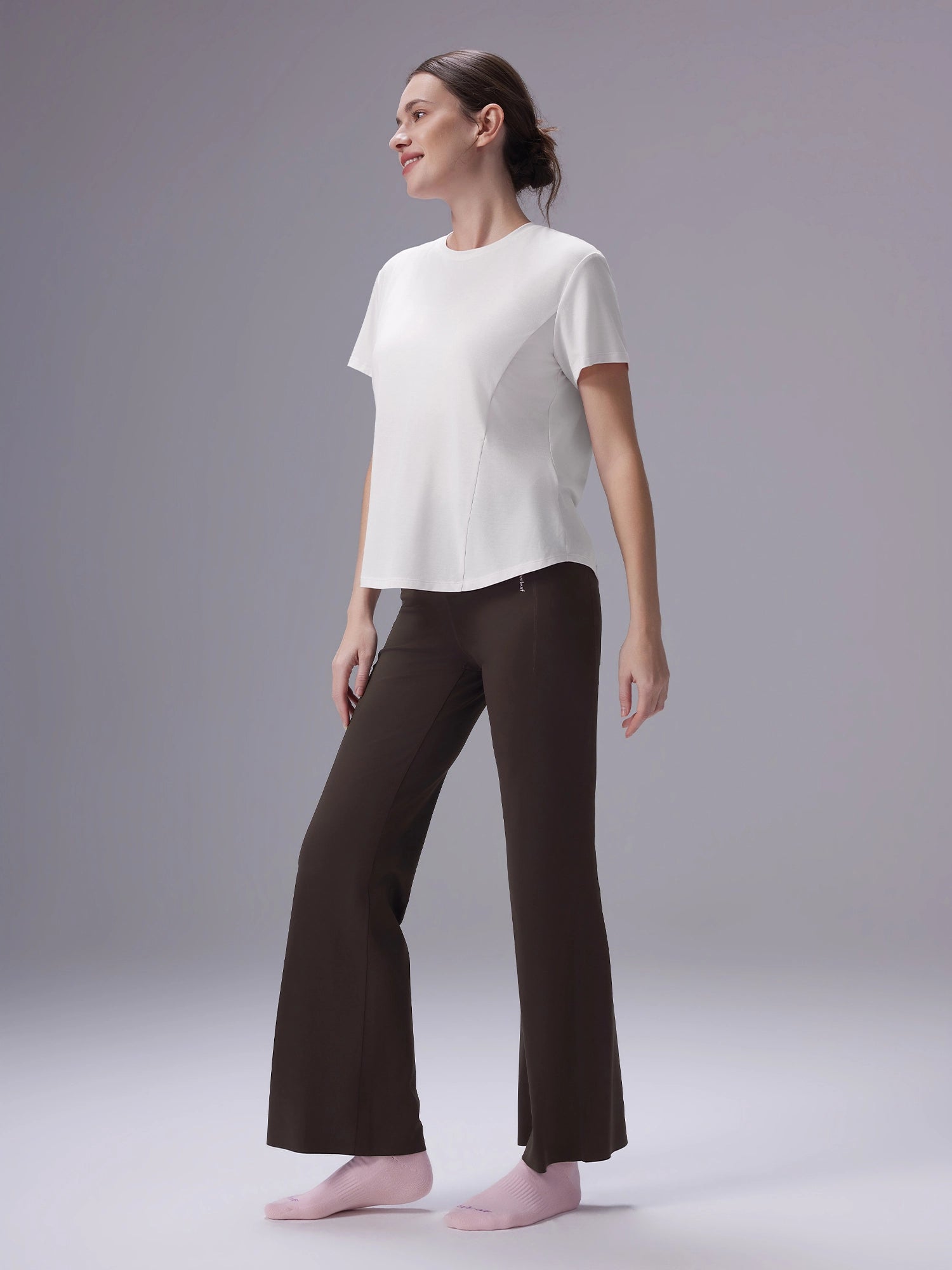 Image of Everleaf Back Twist Shirt Moon White