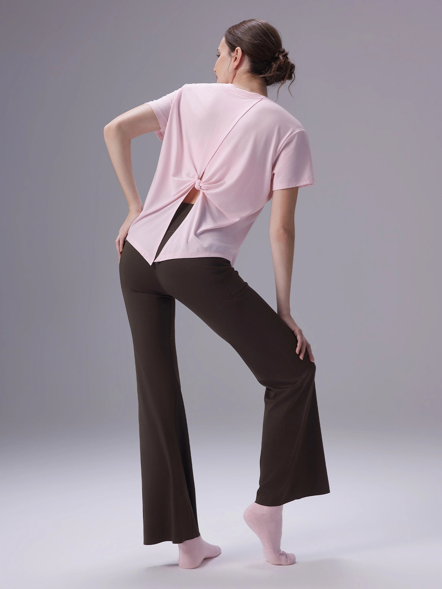 Image of Everleaf Back Twist Shirt Blossom Pink