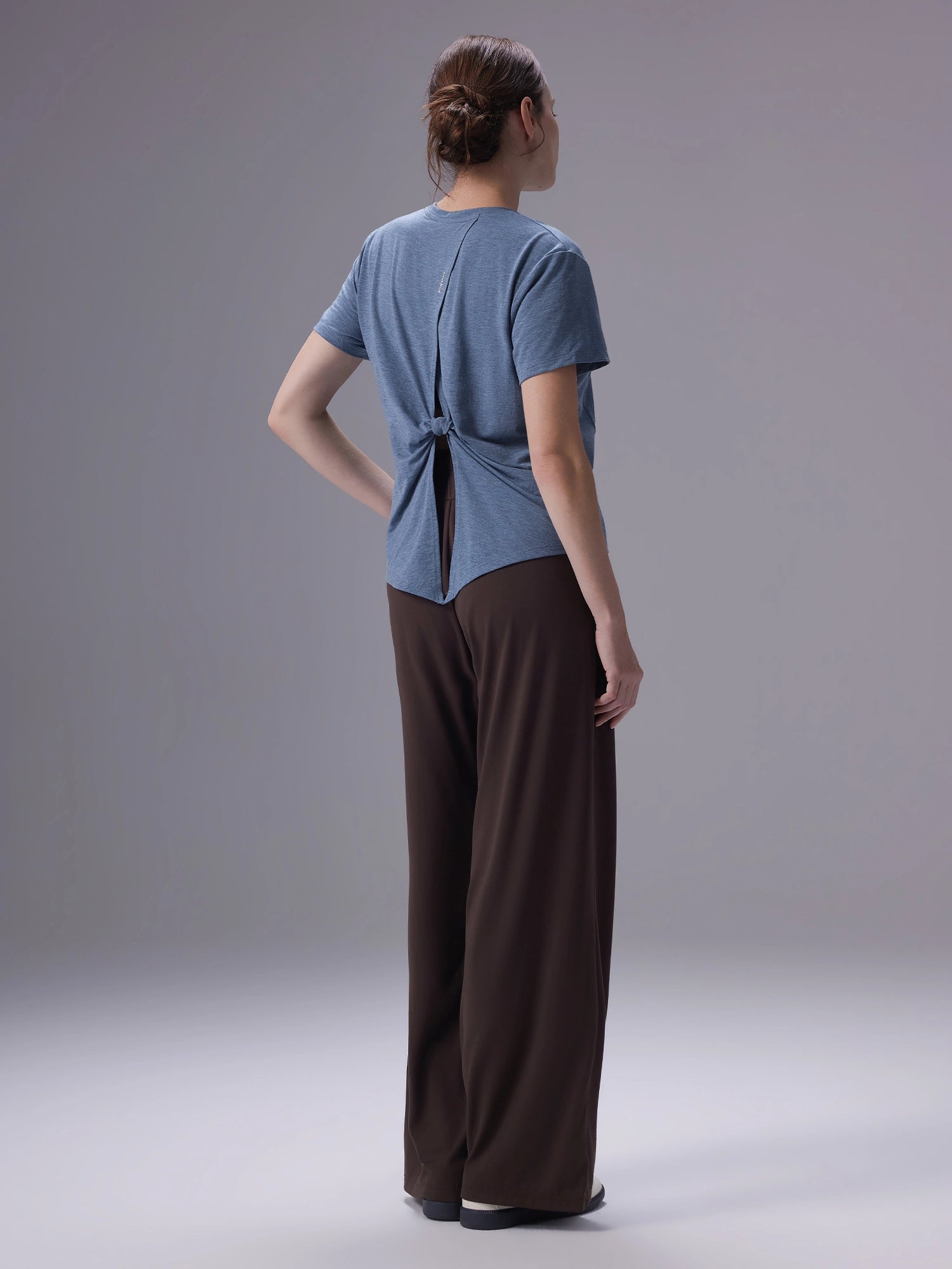 Image of Everleaf Back Twist Shirt Poolshadow Blue