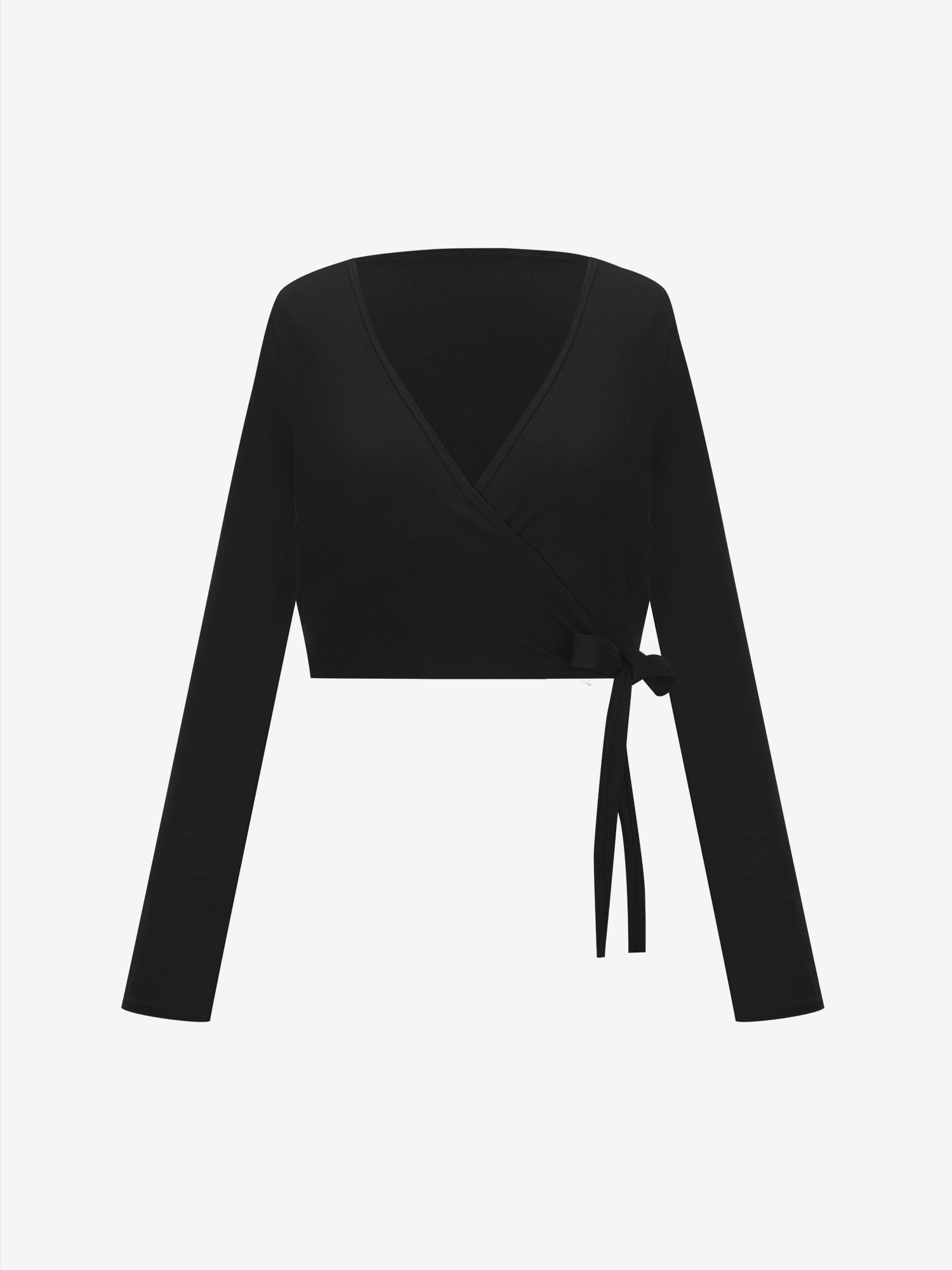 Image of Everleaf Moon Ebony Black Back Twist Shirt, front view 3D render