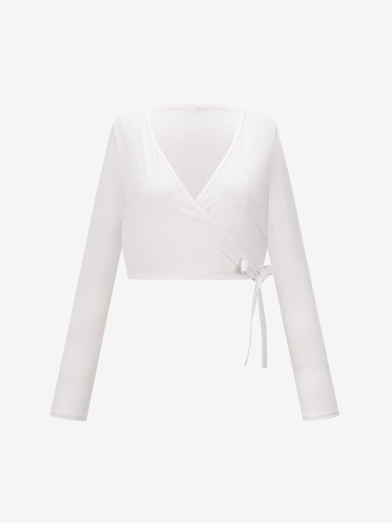 Image of Everleaf Moon Moon White Back Twist Shirt, front view 3D render