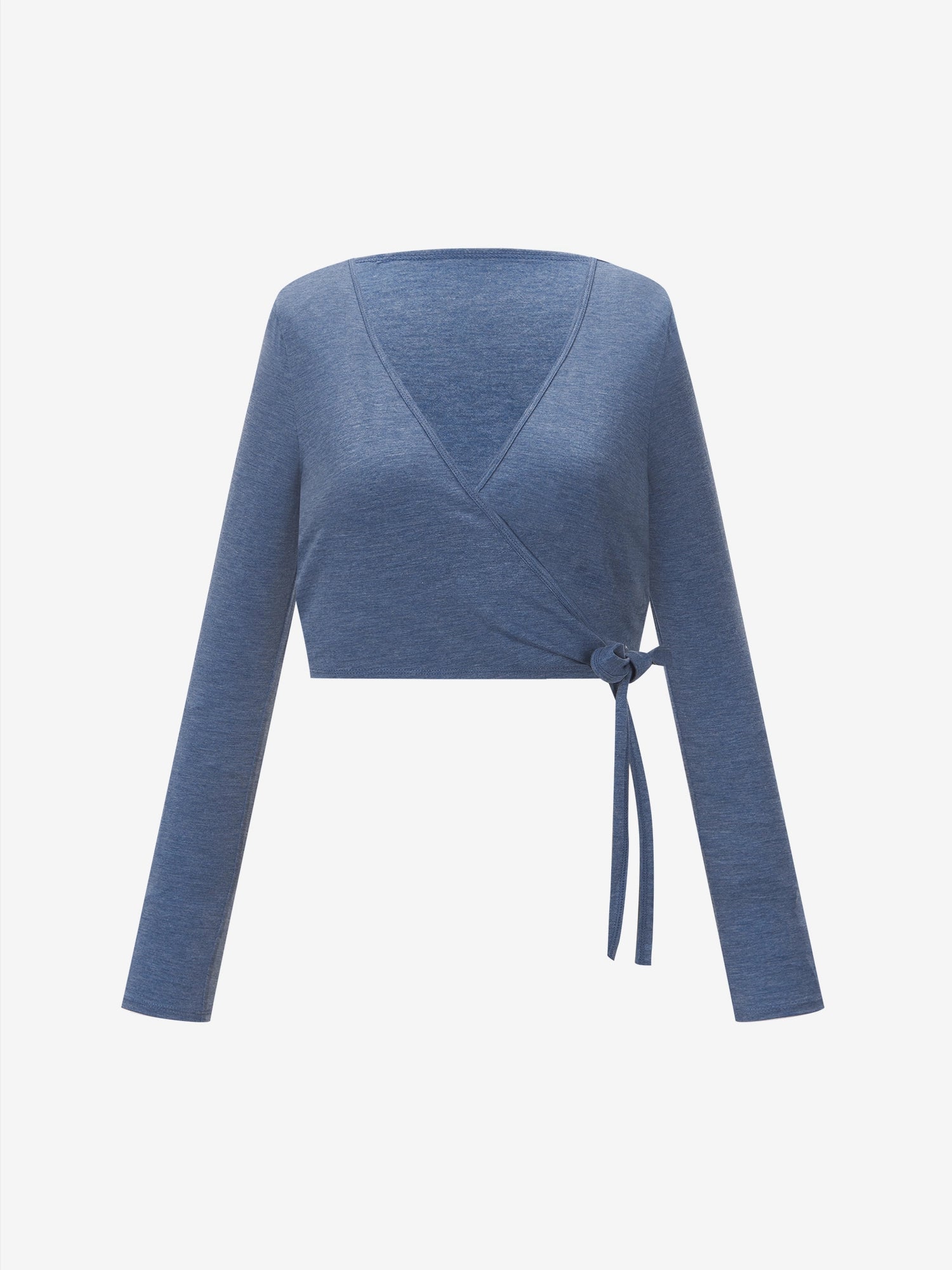 Image of Everleaf Moon Poolshadow Blue Back Twist Shirt, front view 3D render